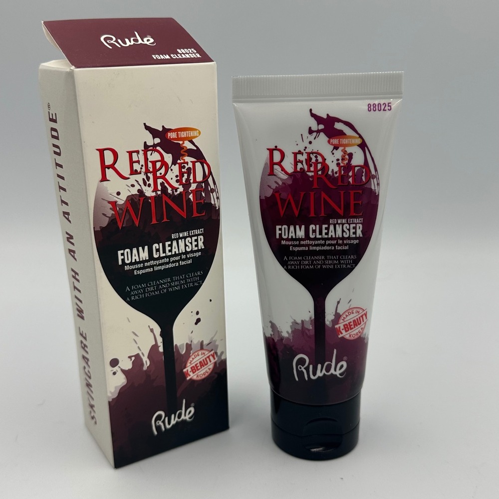 Rude Cosemetics Red Wine Foam Cleanser Pore Tightening K Beauty‎ Skincare 100ml